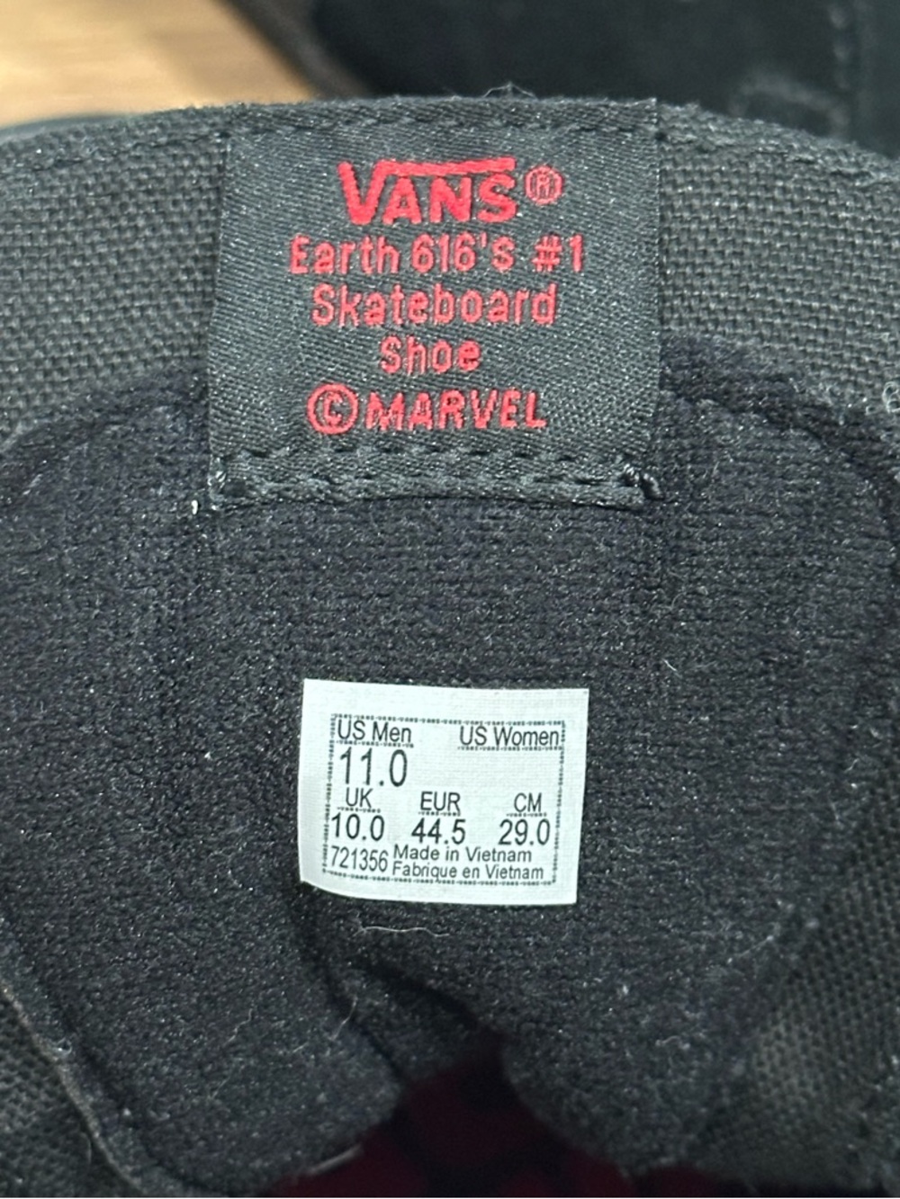Vans Marvel x SK8-HI Sneaker 'Black Panther’ All Black Colorway Size 11 - Picture 13 of 16